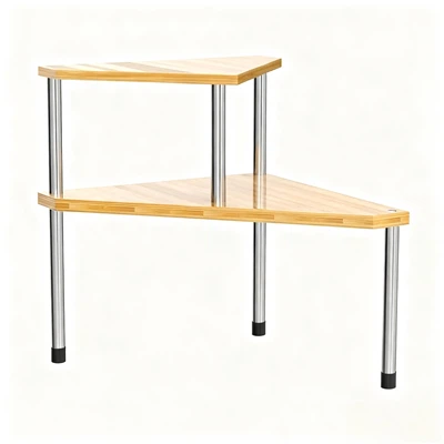 2-stopenjska bambusova kopalniška vogalna polica