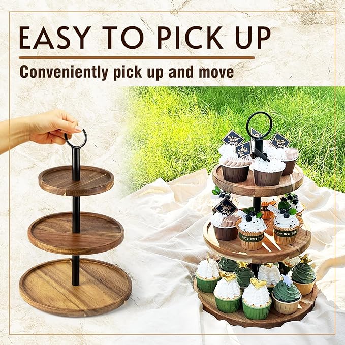 3 Tier Wooden Cupcake Stand 2 3 Tier Wooden Cupcake Stand 2